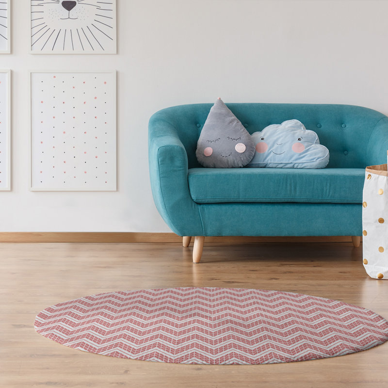 Tapis de zone orange à chevrons à main inversé, Rectangle 9 pi x 12 pi