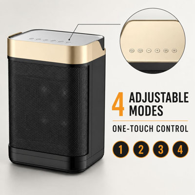 Minuterie électrique portative 1500W avec thermostat et affichage numérique à distance 12H 4 modes
