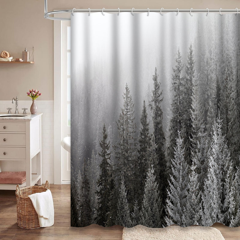 Rideau de douche Frozen Winter Forest, L 72 po x l 78 po
