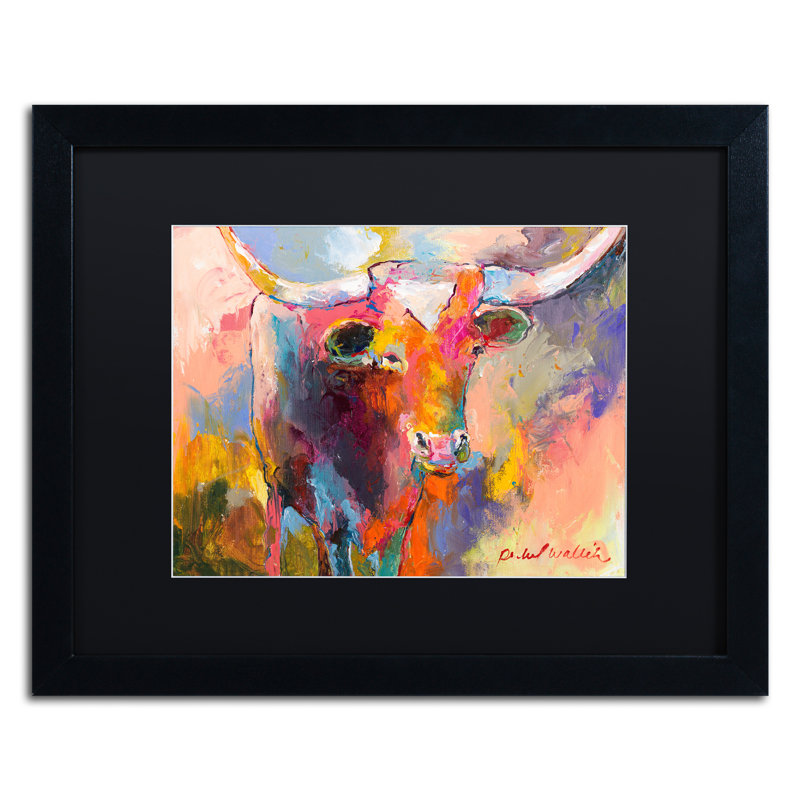 « boeuf », impression sur toile, H 16 po x l 20 po x P 0,5 po, Cadre noir, Noir
