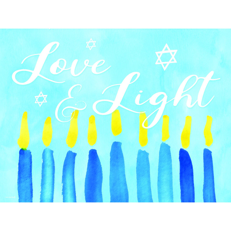 Gentzane Love and Light Hanukkah Candles - Impression sur toile tendue, H 32 po x l 48 po