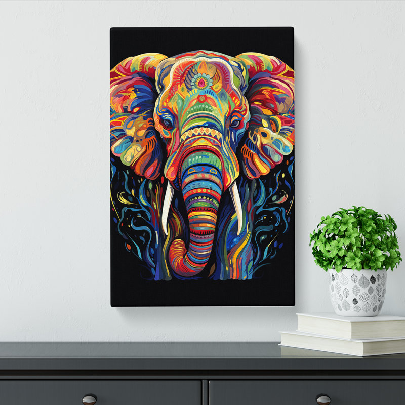 Elephant Colour Field - Wrapped Canvas, 76cm H x 50cm W x 3cm D