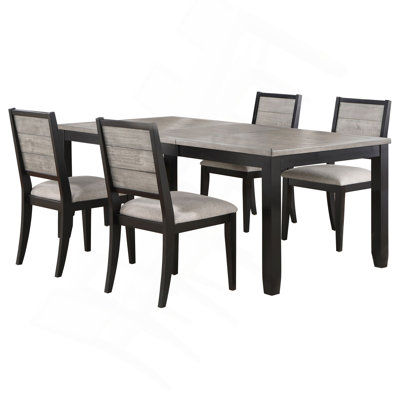Ensemble de table de salle à manger gris et noir