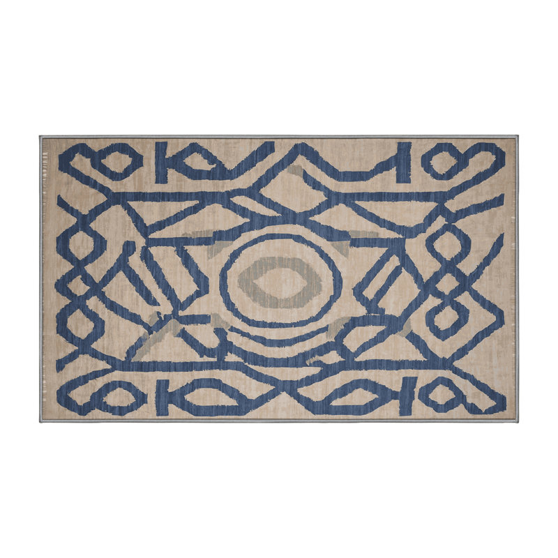 Machine Washable Gray Area Rug, Rectangle 5' x  7'