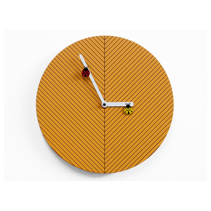 Vita Wood Wall Clock, Light Orange