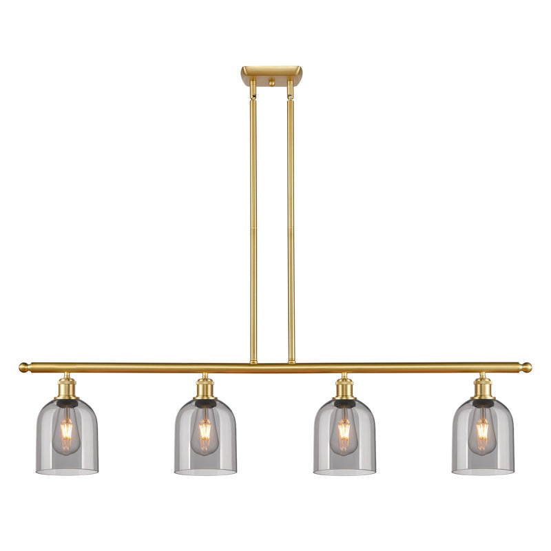 Odaniel 4 - Light Kitchen Island Pendant, Light Smoke, Satin Gold