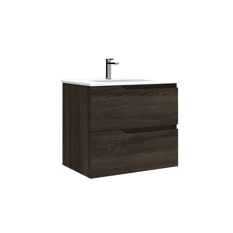 Menta Wall-Mounted Single Bathroom Vanity Set, Wenge, 28"