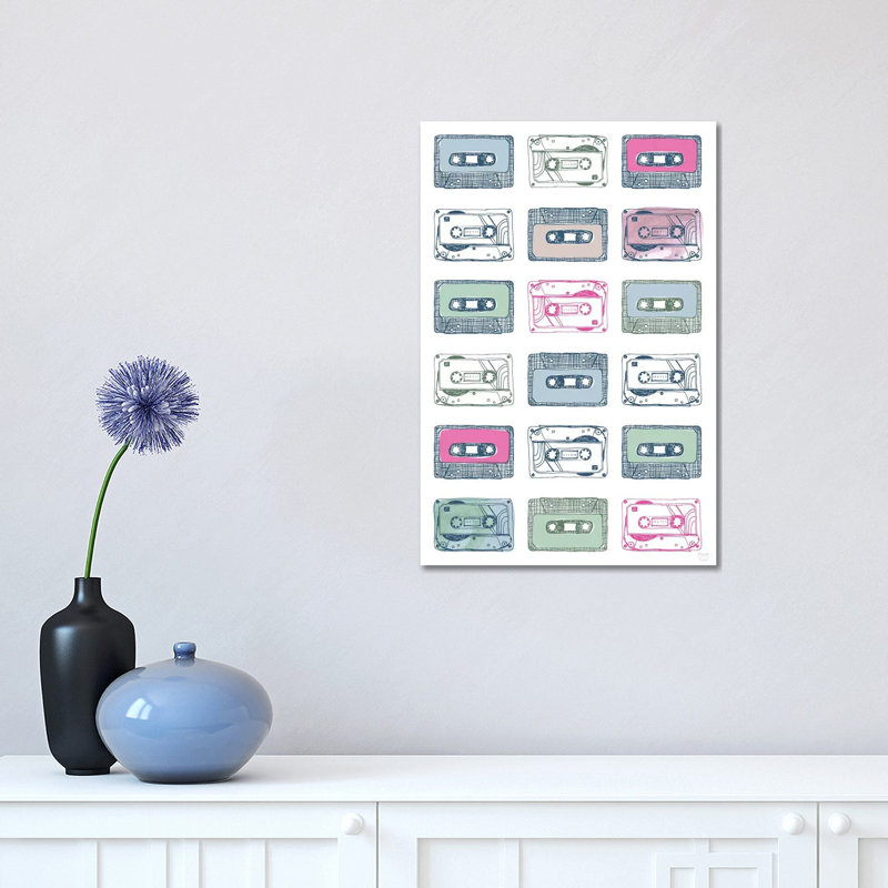 Cassettes 1 Piece Wall Art on Canvas, 45.72cm H x 30.48cm W x 1.91cm D, Wrapped Canvas