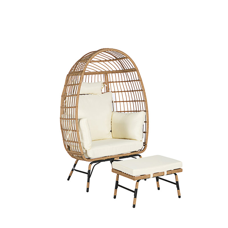 Wicker Egg Chair, Beige