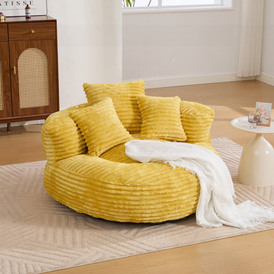 Oversized Corduroy Bean Bag Chair with 3 Pillows & Armrest, Perfect for Adults and Kids, Ultimate Comfort and Support