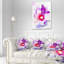 Coussin décoratif à imprimé floral belle fleur rose