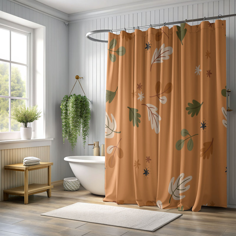 Autumn Art - Rideau de douche standard 1 pièce, H 74 po x l 71 po