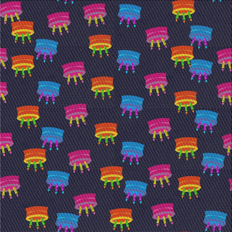 Bleu Cynthia/rouge/noir Tapis décoratif, Carré 8 pi