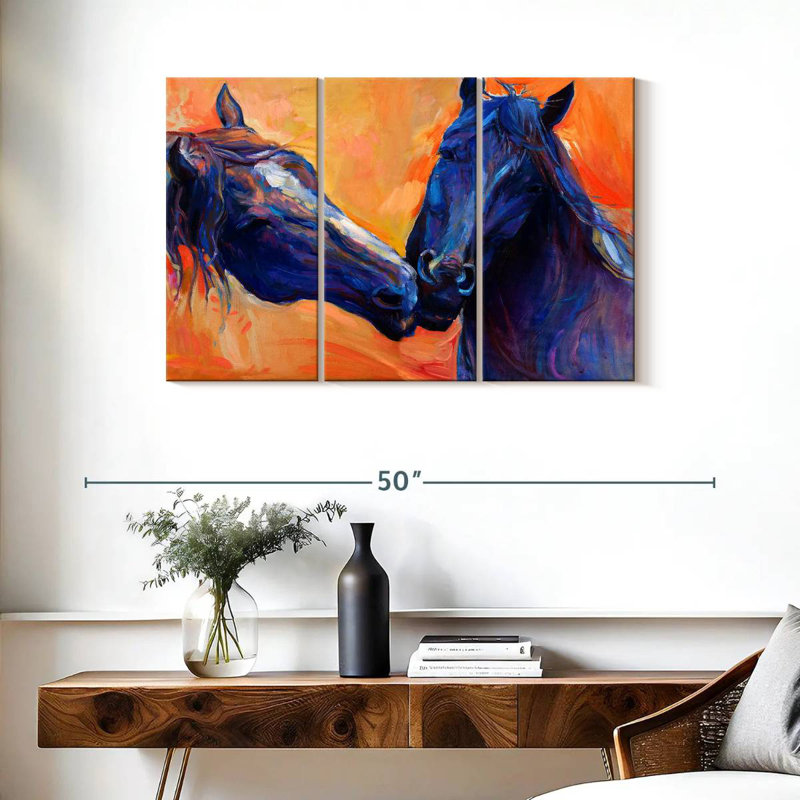 Blue Horses, 24" H x 38" W