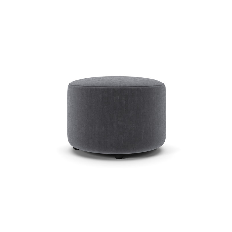 Murano 30" Cotton Ottoman, Andrew Slate Performance Chenille