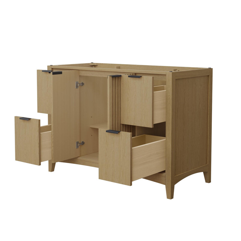 Palmilla 47.25" Freestanding Single Bathroom Vanity Base Only, Beige, Matte Black
