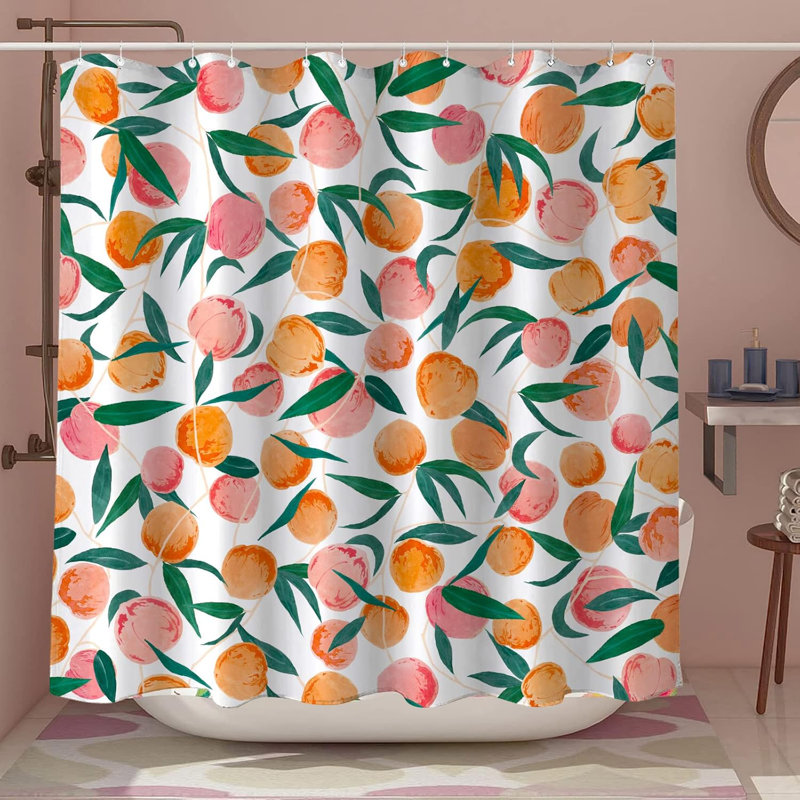 Ensemble de rideau de douche avec crochets Peach