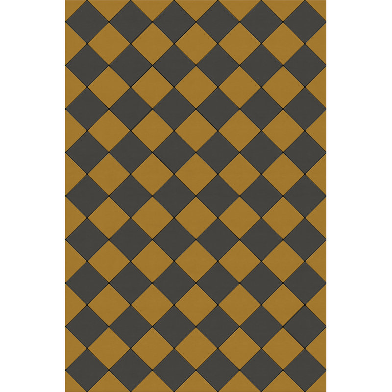 Hooppole Vinyl Checkered Indoor Rug, Rectangle 4' x 6'