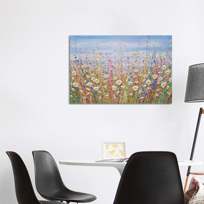 Summer Daisy Field - Giclée sur toile tendue avec châssis, H 26 po x l 40 po