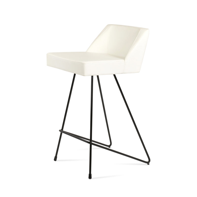 Tabouret de bar et de comptoir Prisma Cattelan, Tabouret de comptoir (siège d'une hauteur de 24 p, Noir, Blanc