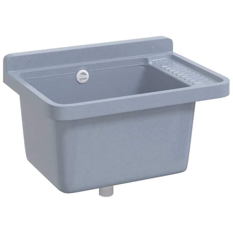Belfry Bathroom Langlois Resin Sink, Grey, 24cm H x 35cm W x 50cm D