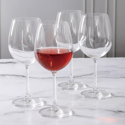 Martha Stewart 4 Piece 20 Ounce Red Wine Glass Set in Clear