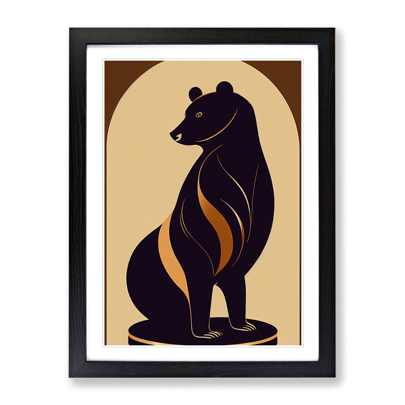 Bear No.3 - Single Picture Frame Print, Black Framed, 34cm H x 25cm W x 2cm D