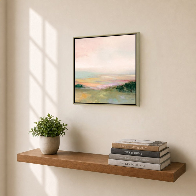 «Dark Glowing Valley» par Julia Purinton - impression sur toile, Champagne, 28" H x 28" W