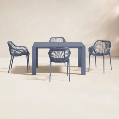 Asherton 4 - Person Patio Dining Set with Extendable Rectangular Table