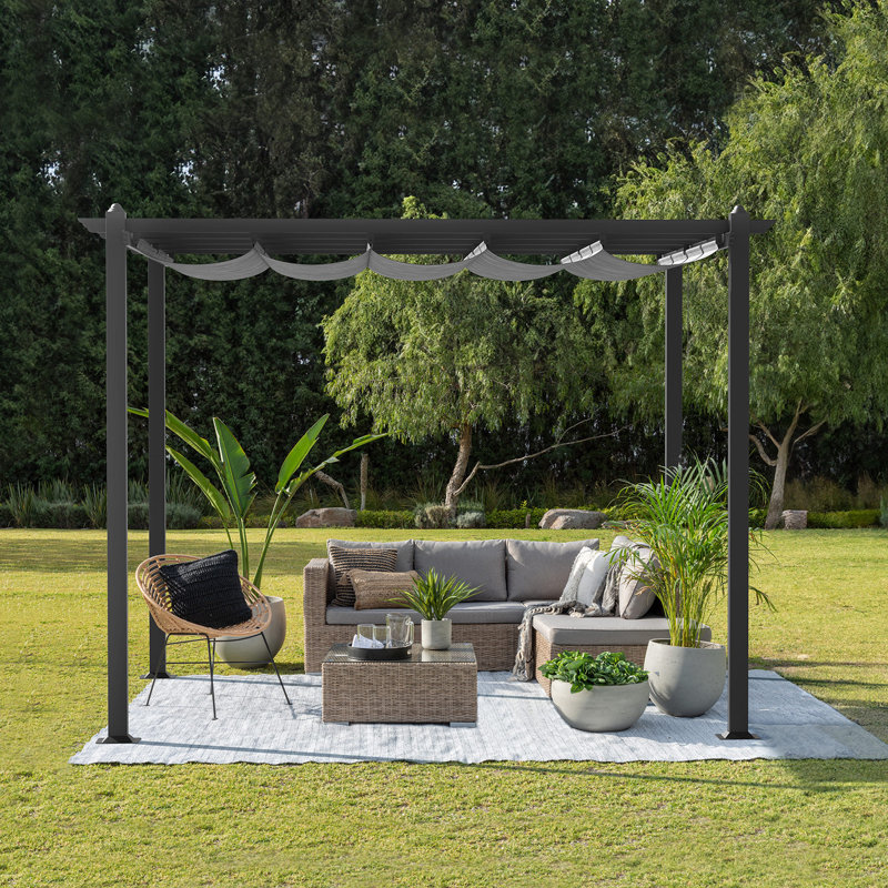 10 Ft. W x 10 Ft. D Metal Pergola with Canopy