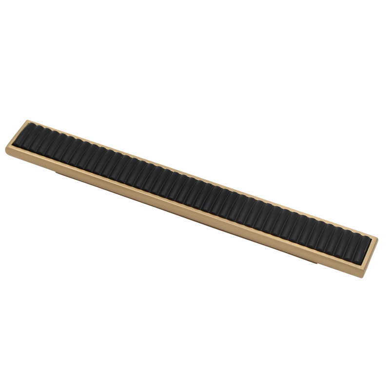 Furrowed Novelty Pull, Satin Brass/Black