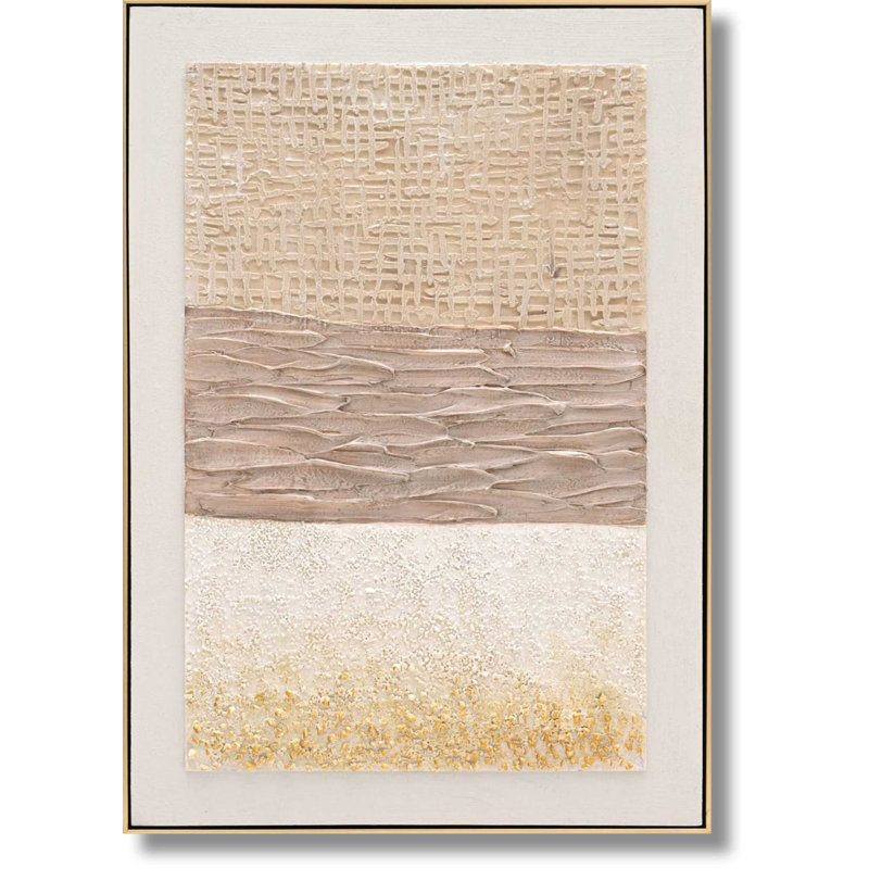 Art mural sur toile Desert Gold Luxe Texture - 28 po x 40 po - Cadre doré