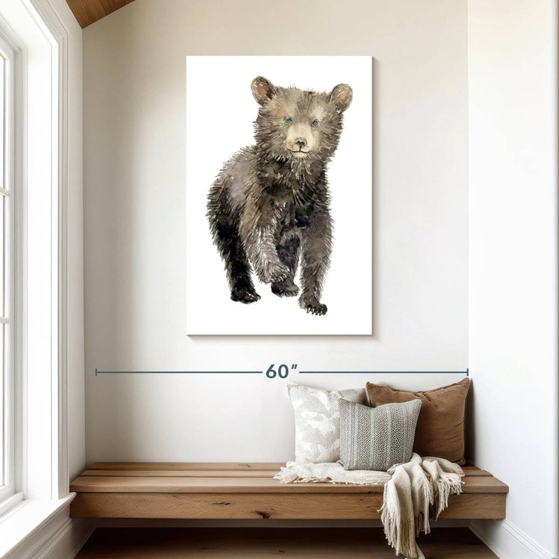 Illustration d'un bébé ours, H 45 po x l 30 po