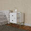 Hazer 2-Drawer Nightstand with Shelf, Metal Legs-1226016614