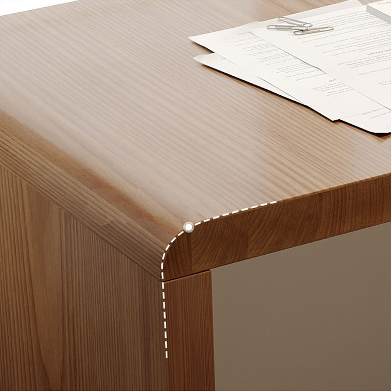 Bureau rectangulaire en bois massif brun clair, H 29,53 po x l 62,99 po x P 55,12 po, Retour à gauche