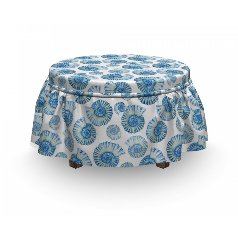 Housse pour repose-pieds châtaignier turban top view