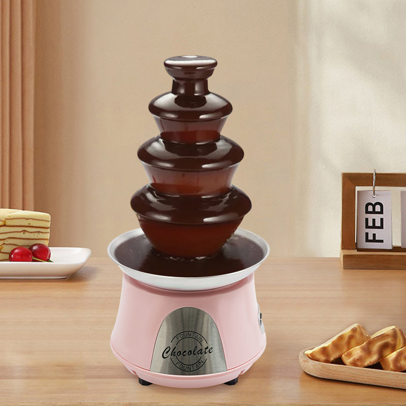 4 Tier Electric Chocolate Fountain Machine, Pink