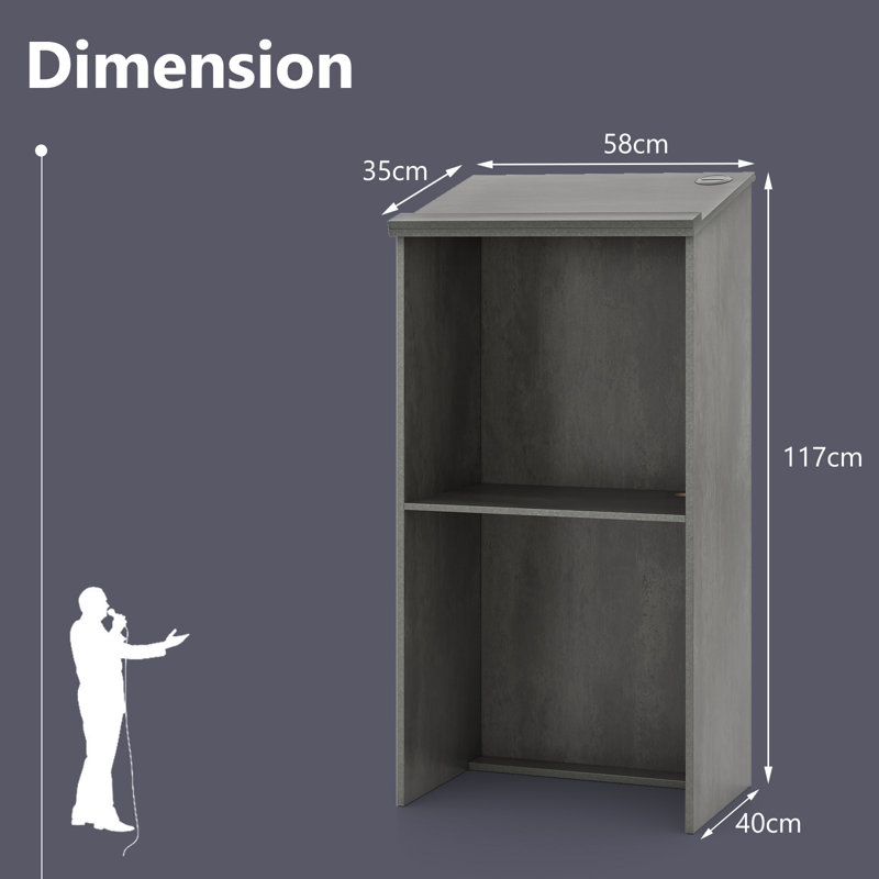 117cm Wood Full Podium, Black