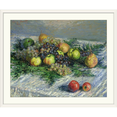 Nature morte aux poires et aux raisins, 1880 par Claude Monet - reproduction d'art