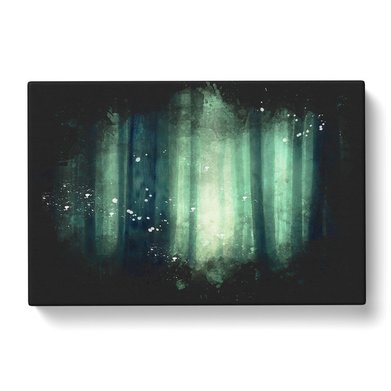 Green Misty Forest - Wrapped Canvas Painting, 35cm H x 50cm W x 3cm D