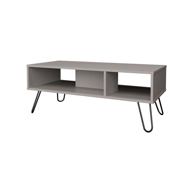 Vassel Coffee Table, Hairpin Legs, Two Shelves