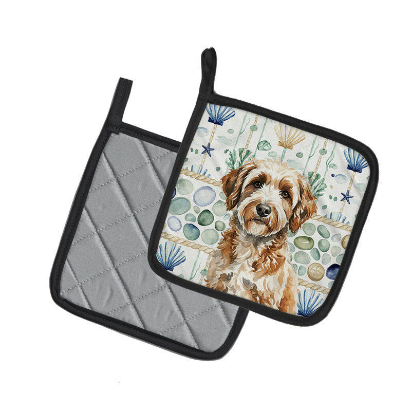 Paire de poignées en verre Lagotto Romagnolo