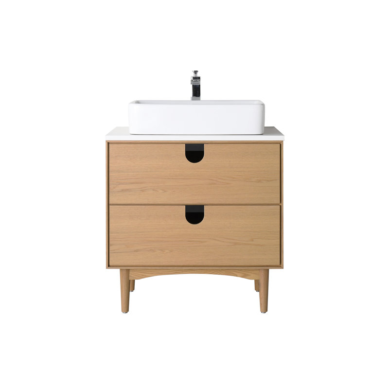 Ensemble de meuble-lavabo 29,53 po Antonina, Chêne blanchi