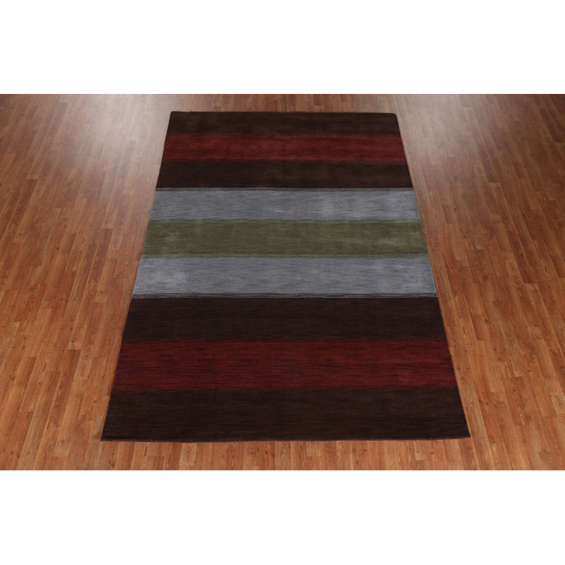 Tapis oriental rayé Gabbeh 7 x 10