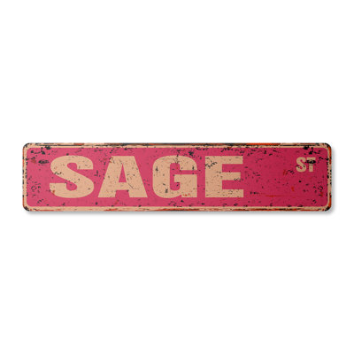 Plaque de rue sauge en aluminium