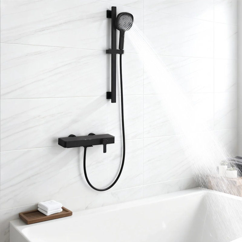 Two Function Complete Shower System with Slide Bar 2.1 GPM, Matte Black