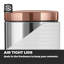 Tower Linear T826001RW Set of 3 Canisters with Air Tight Lid and Polished Stainless Steel, White and Rose Gold, 11.6 x 11.6 x 17 cm