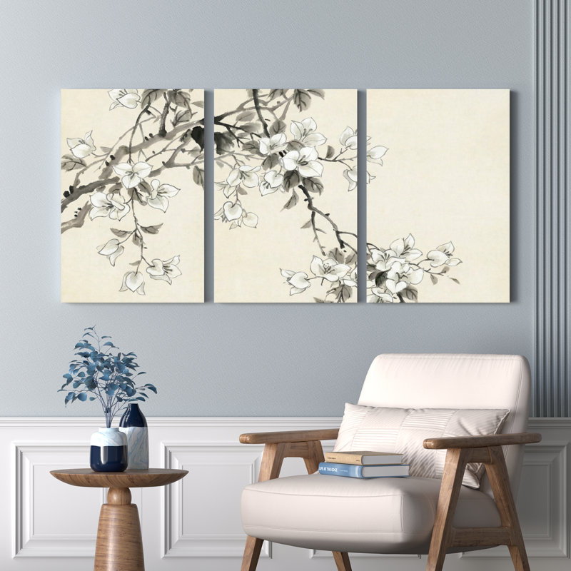Ensemble de 3 impressions sur toile tendue à la main, H 36 po x l 72 po