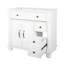 Lavabo de salle de bain 35,6 "Mid-Century avec base de colonne romaine, lavabo de salle de bain autoportant Farmhouse avec rangement-1854048037