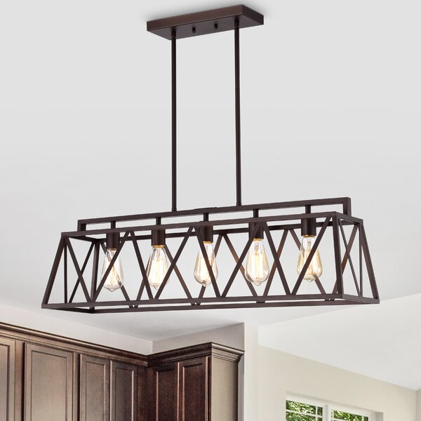 Gracie Oaks Hakim 5 - Light Kitchen Island Pendant & Reviews | Wayfair